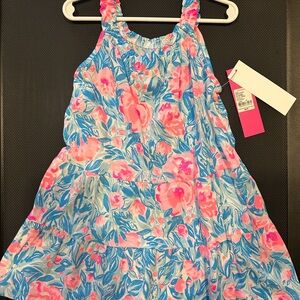 Lilly Pulitzer Blue and Pink Floral Kids Dress